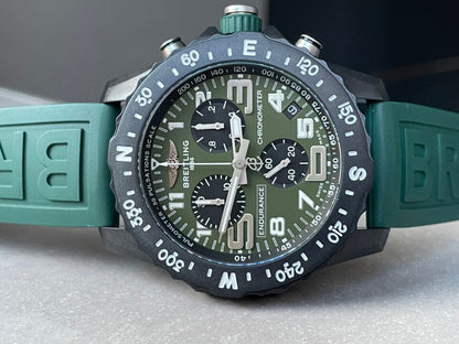 OGF Factory 1:1 Breitling Endurance pro 44mm Army green dial green Rubber Strap quartz movement