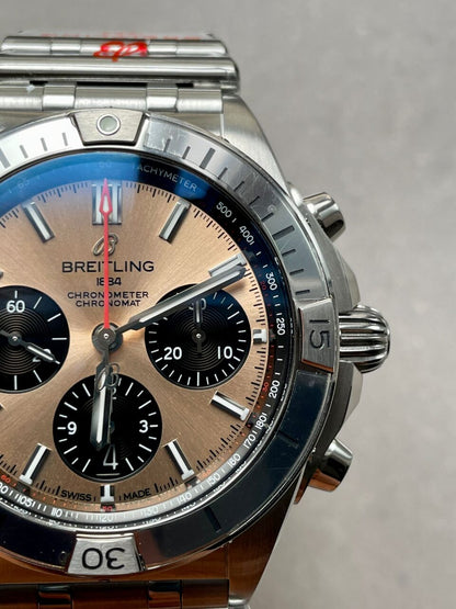 GF Factory 1:1 Breitling Chronomat SS  Copper dial Two Tone Bracelet Watches A7750