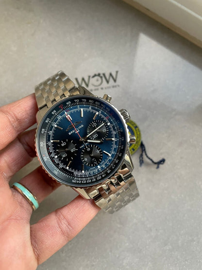 BLS Factory 1:1 Breitling Navitimer 01 Best Edition SS Edition Blue Dial A7750
