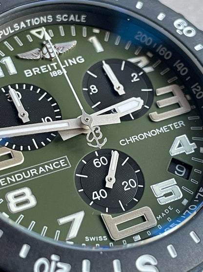 OGF Factory 1:1 Breitling Endurance pro 44mm Army green dial green Rubber Strap quartz movement