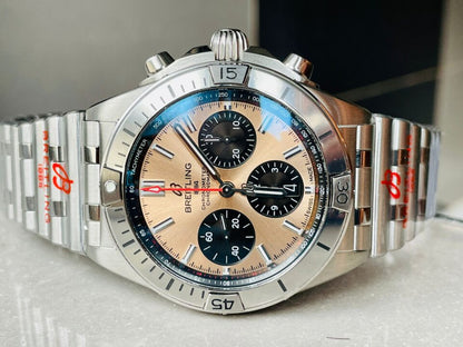 GF Factory 1:1 Breitling Chronomat SS  Copper dial Two Tone Bracelet Watches A7750