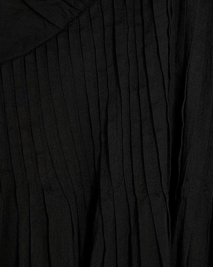Black Premium flutter midi dress