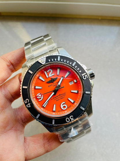 BLSF Factory 1:1 Breitling Superocean Automatic 44mm Best Edition orange Dial Black Bezel A2824
