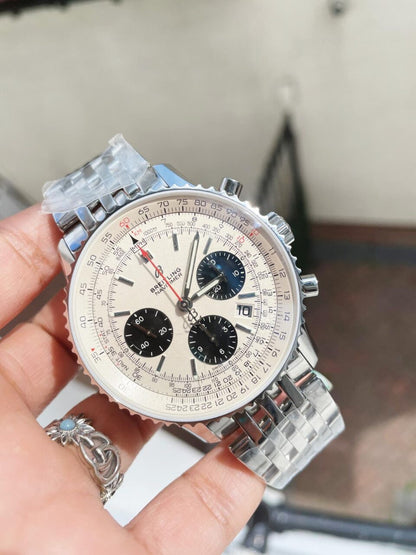 GF Factory 1:1 Breitling Navitimer 01 SS Best Edition White Dial A7750