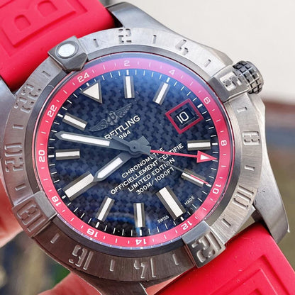 GF Factory 1:1 Breitling Avenger GMT SS Best Edition Black Dial Stick Markers A2836 V2 limited edition
