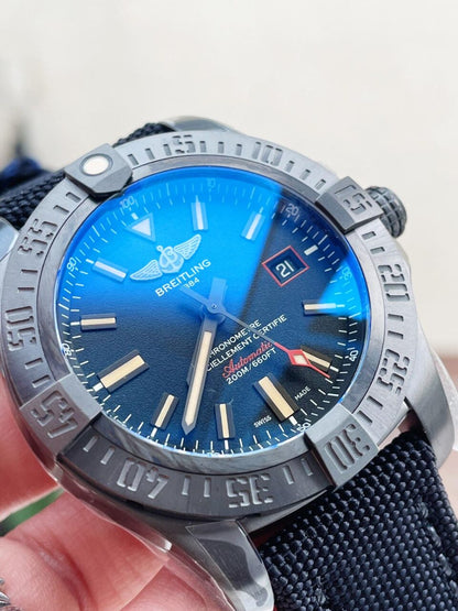 GF Factory 1:1 Breitling AVENGER BLACKBIRD 44MM DLC BEST EDITION TITANIUM CASE BLACK DIAL A2824 V4