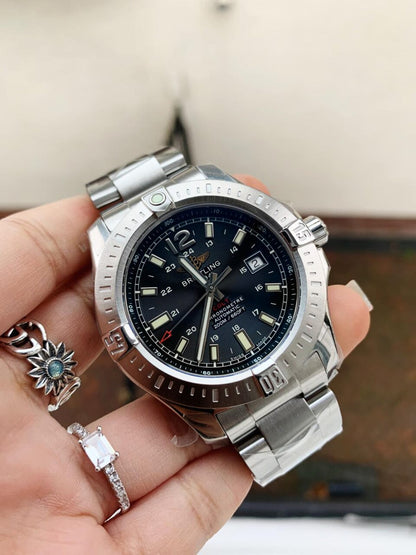 GF Factory 1:1 Breitling Colt Automatic 44mm SS Best Edition BLACK Textured Dial A2824