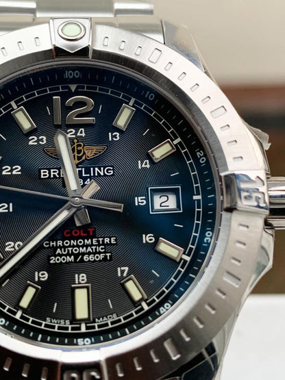 GF Factory 1:1 Breitling Colt Automatic 44mm SS Best Edition BLACK Textured Dial A2824