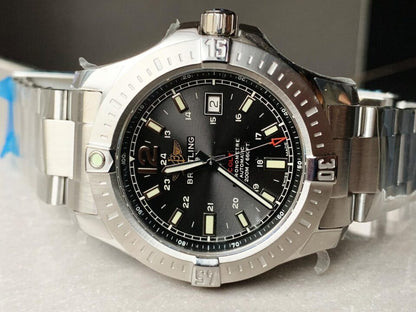 GF Factory 1:1 Breitling Colt Automatic 44mm SS Best Edition BLACK Textured Dial A2824
