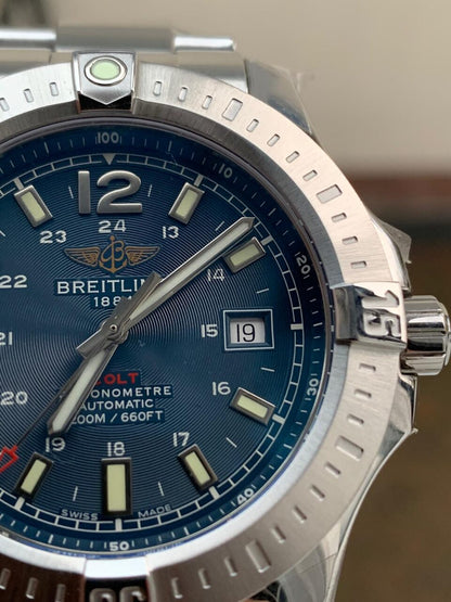 GF Factory 1:1 Breitling Colt Automatic 44mm SS Best Edition BLUE Textured Dial A2824