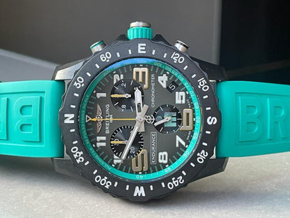 OGF Factory 1:1 Breitling Endurance pro 44mm Army gray dial tiffany Rubber Strap quartz movement