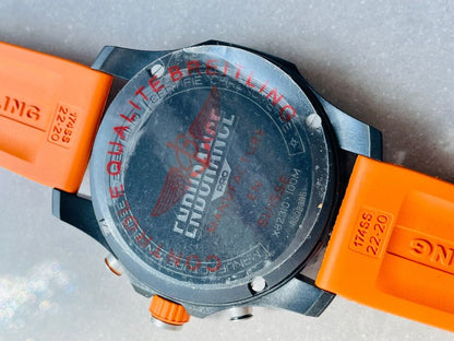 OGF Factory 1:1 Breitling Endurance pro 44mm Black dial orange Rubber Strap quartz movement